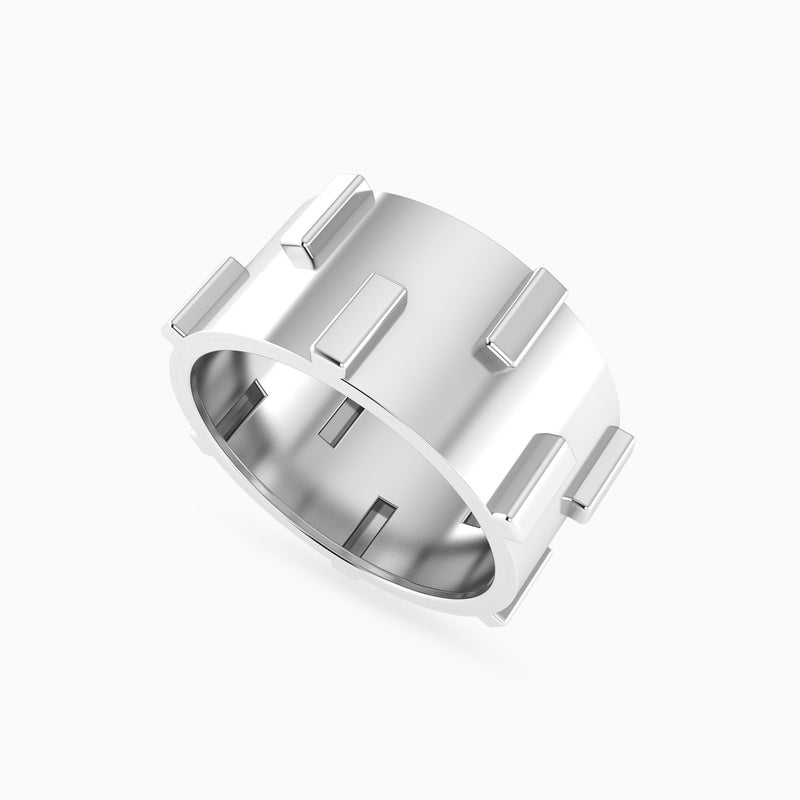 Waves by L'azurde Geometric Ring In Silver - Image 3